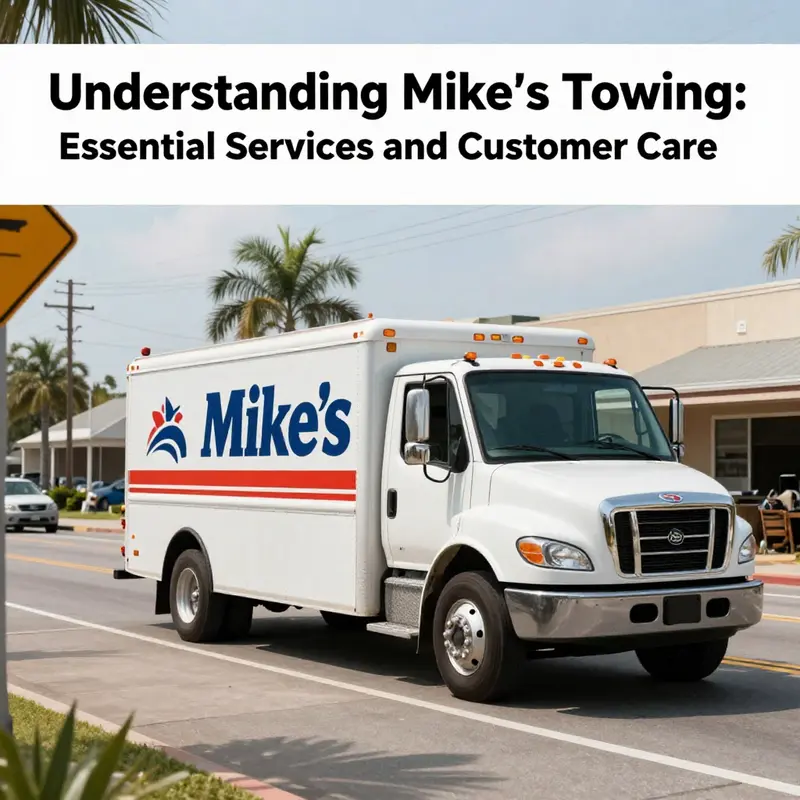 A bustling Jacksonville street scene with a Mike's Towing truck, illustrating their role in the community.