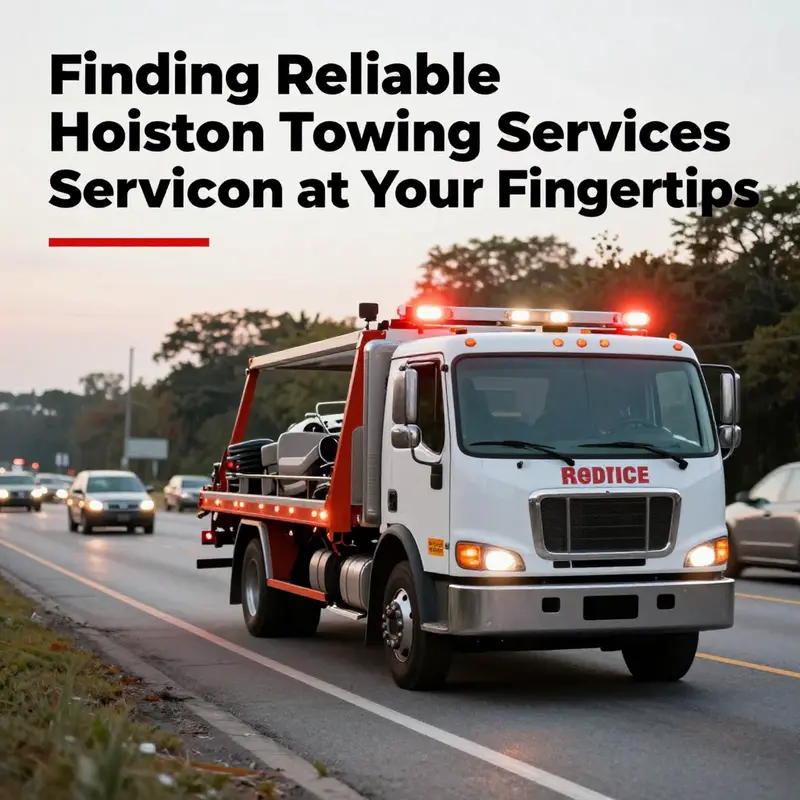 A variety of towing vehicles representing local services in Houston.