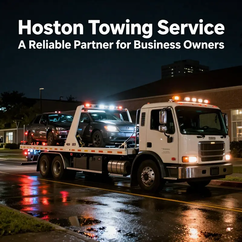 A tow truck positioned to assist a stranded vehicle, illustrating the accessible nature of Houston Towing Services.