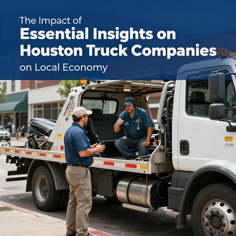 A top-rated Houston tow truck ready for service, with the city skyline in the background.