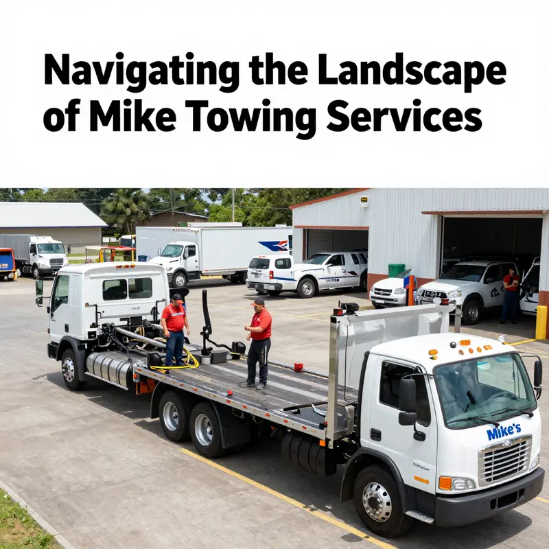 Mike’s Towing Service showcasing their operations with trucks ready for action.