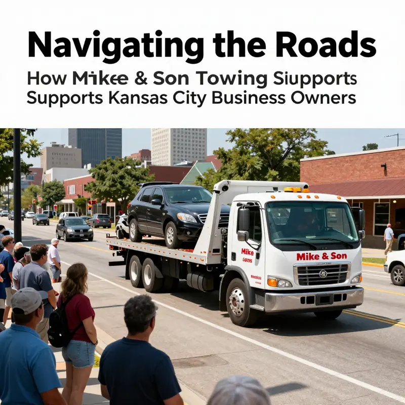 Mike & Son Towing in action, providing essential roadside assistance for local businesses.