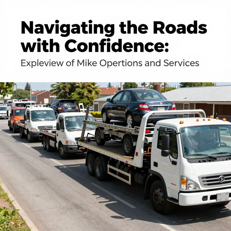 Diverse towing services in action with a fleet of trucks managing different towing scenarios.