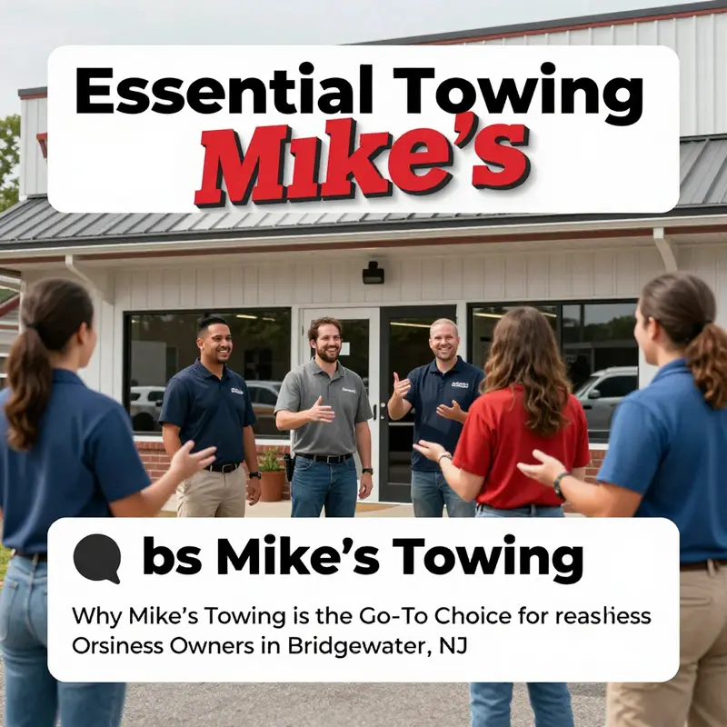 Friendly staff members from Mike's Towing outside their facility, representing their commitment to customer service.
