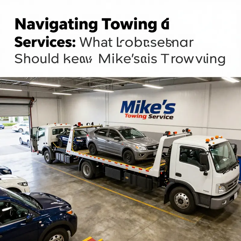 Mike’s Towing Service operational center showcasing the fleet and repair facilities.