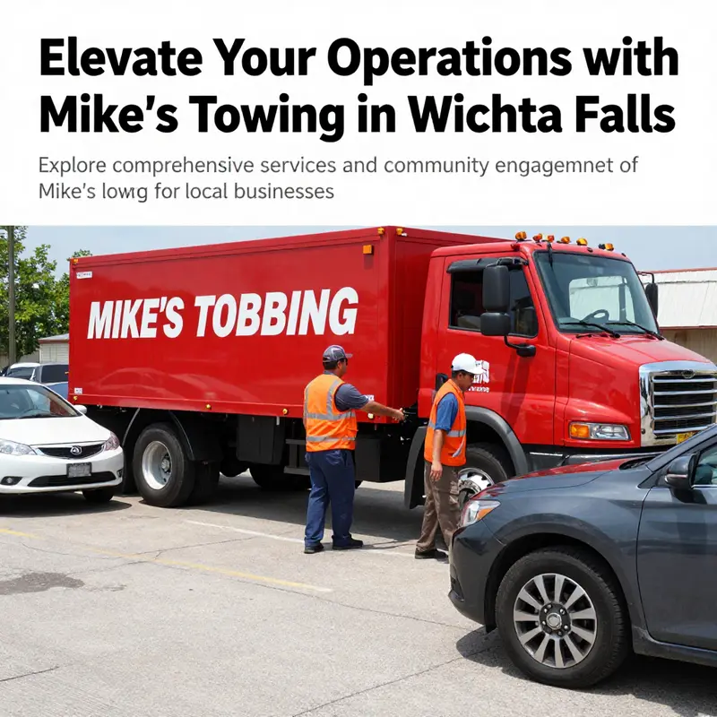 An illustration of Mike's Towing Service in action, providing help to drivers in need, showcasing their dedication to customer service.