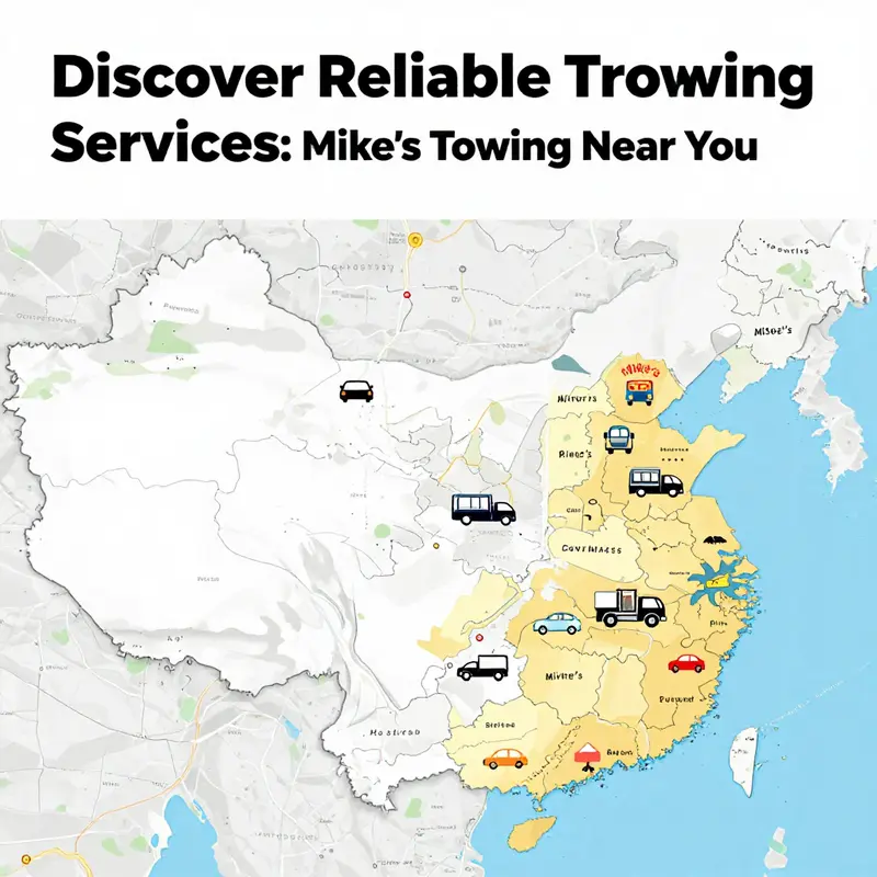 A visual representation of Mike’s Towing service points across different areas.