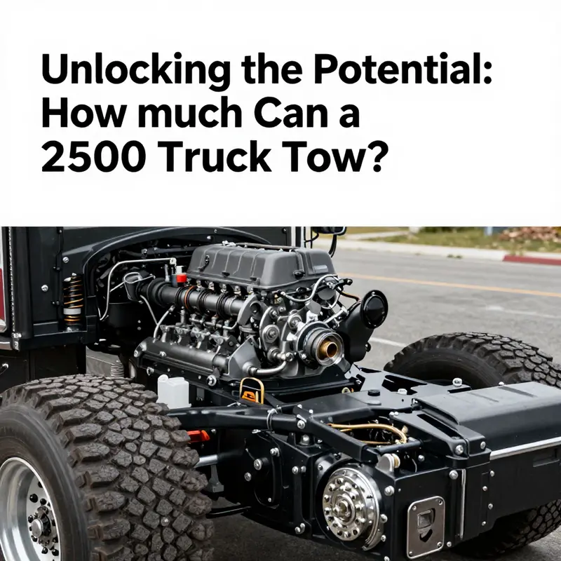A 2500 truck expertly towing a trailer, illustrating its towing capacity in action.