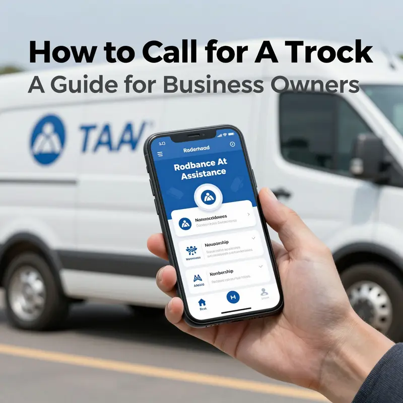 A business fleet vehicle safely positioned on the shoulder with hazard lights on, highlighting the importance of securing safety first.