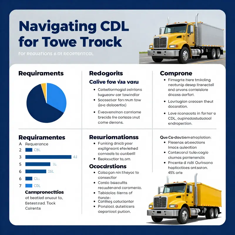Infographic detailing the CDL requirements for tow truck operations.