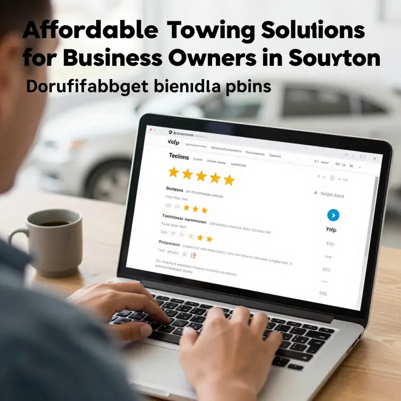 A towing truck providing assistance on a busy Houston street, illustrating the availability of cheap towing services.