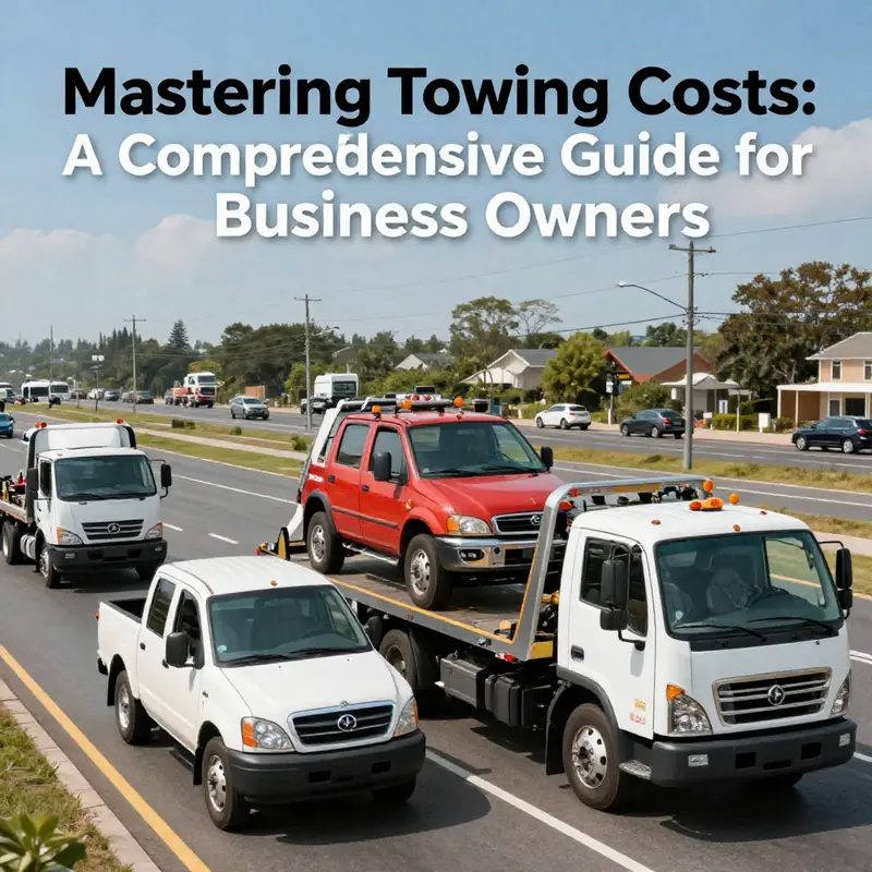 A striking image showing various towing trucks on a busy road, illustrating their importance and pricing significance.