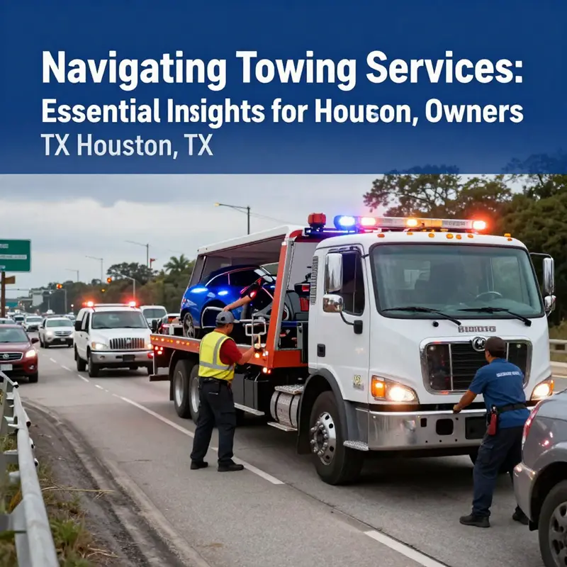 A showcase of professional tow trucks from leading firms ready for service in Houston.