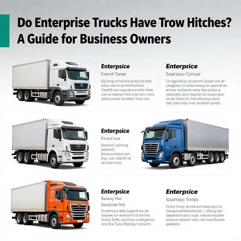 A variety of Enterprise trucks, highlighting those with tow hitch capabilities.