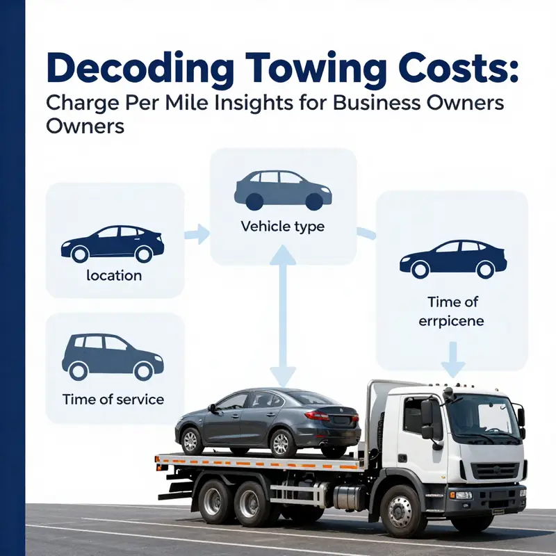 Illustration of the typical costs associated with towing services, including base fees and per mile charges.