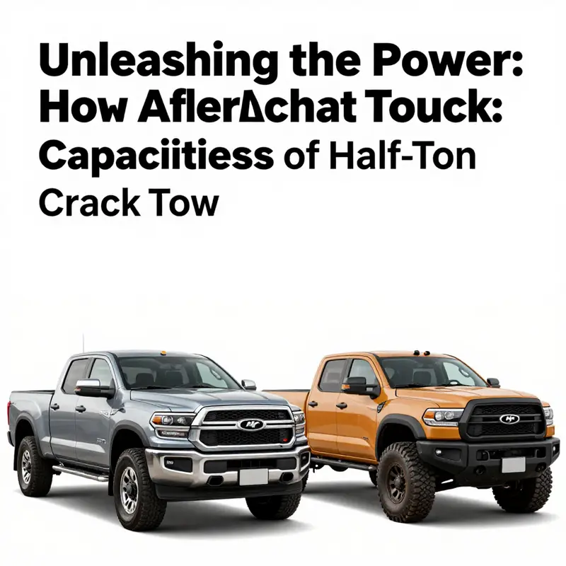 A half-ton truck efficiently towing a heavy load, demonstrating its robust towing capacity.