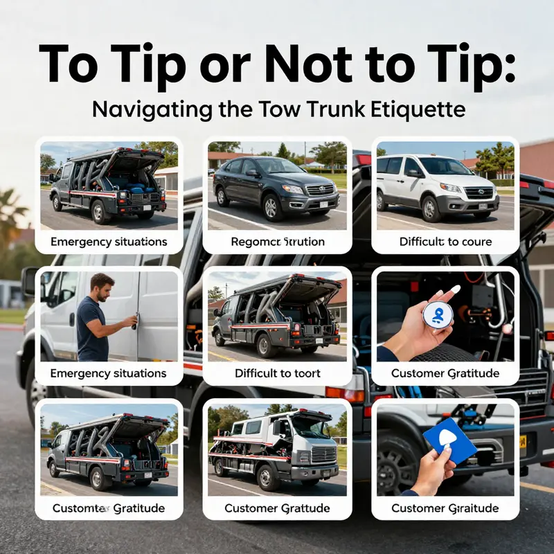 A tow truck driver providing exceptional service to a stranded vehicle, illustrating the potential for a tipping scenario.