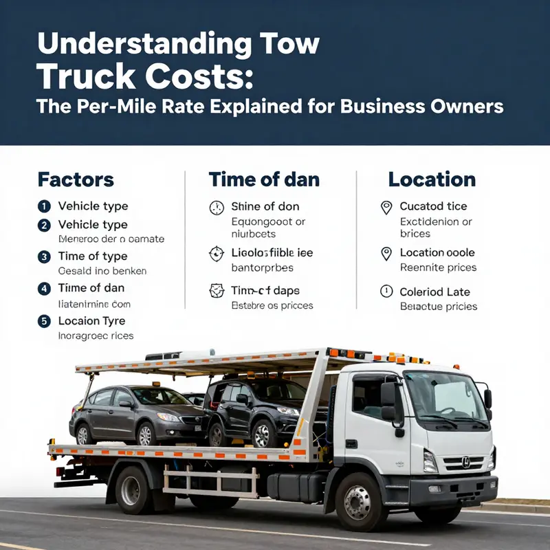 Visual representation of the different rates per mile for towing services.