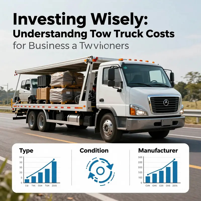 A visual comparison of new and used tow trucks highlighting pricing options.