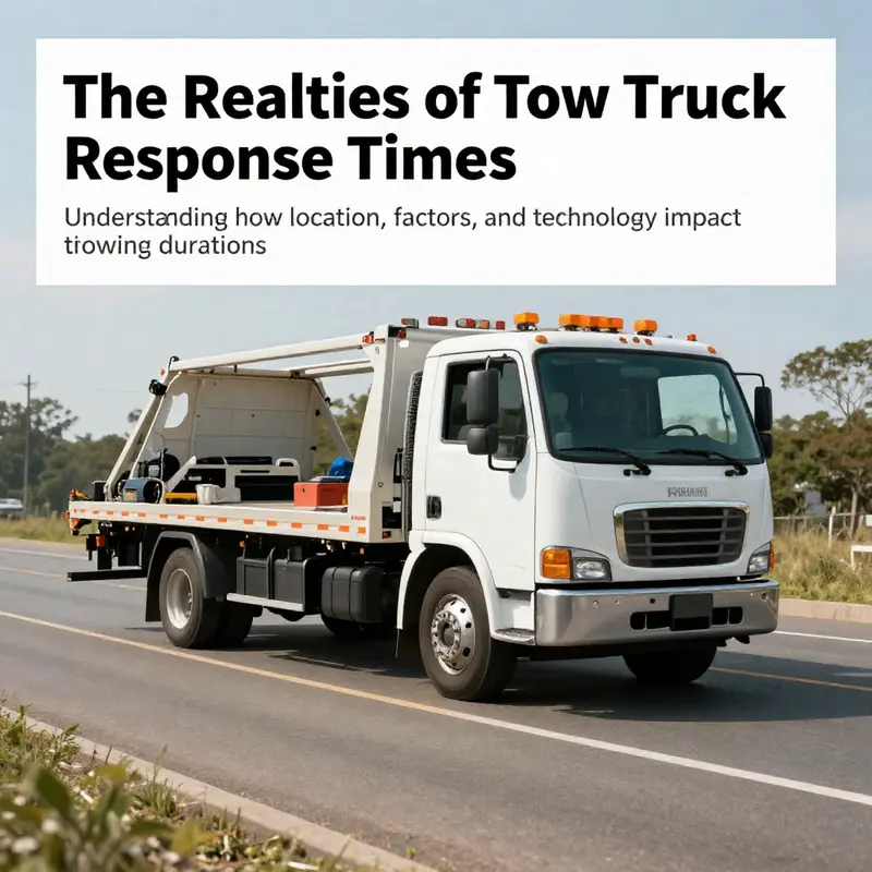 A tow truck positioned at a roadside, symbolizing the availability and readiness of towing services.