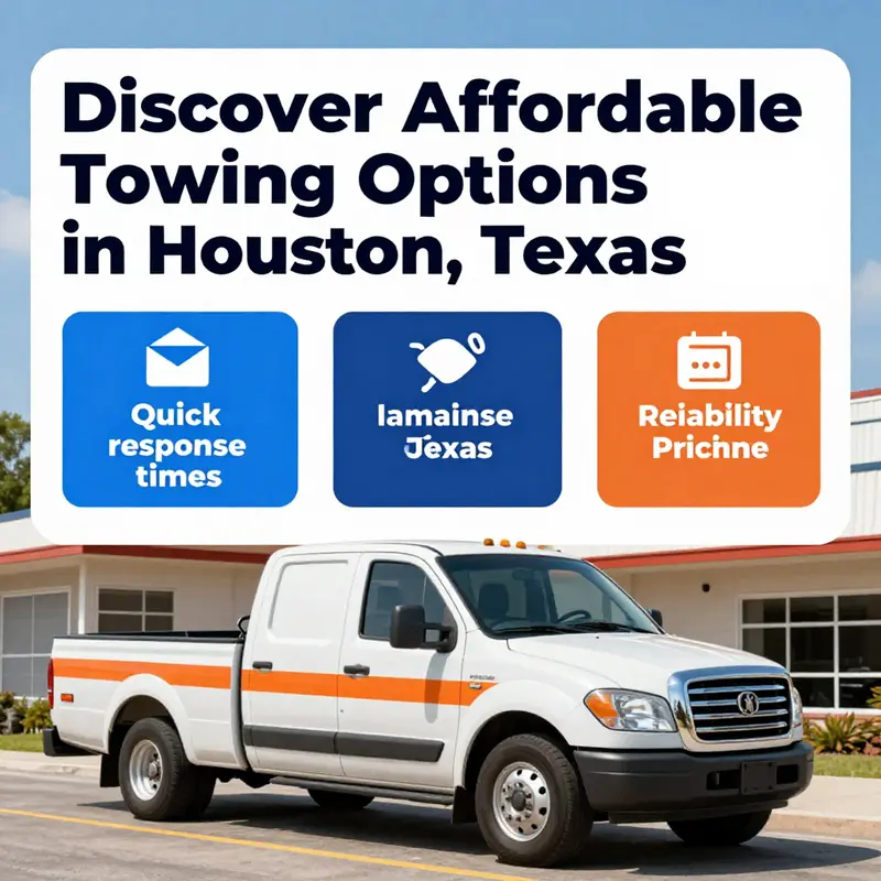 Affordable towing services showcased in Houston’s vibrant business landscape.