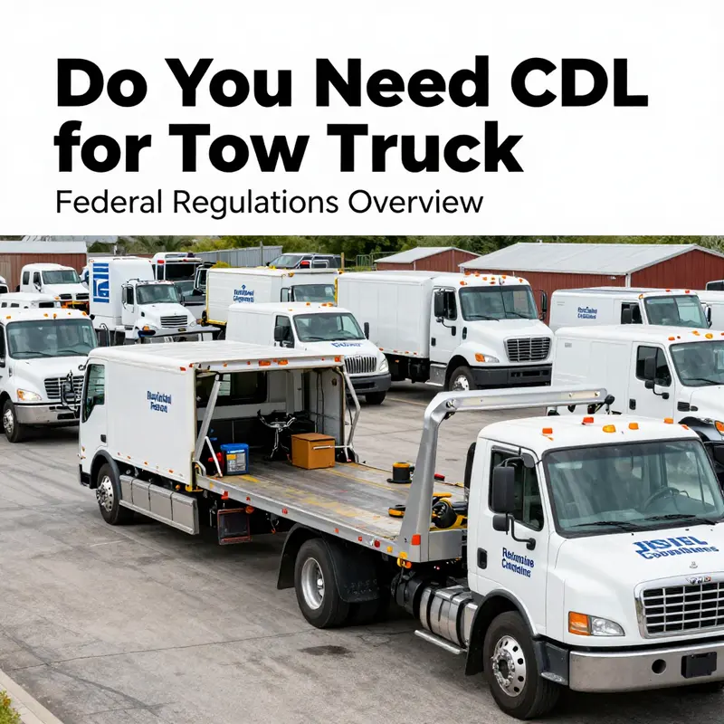 Tow trucks of varying sizes reflecting federal requirements for CDL.