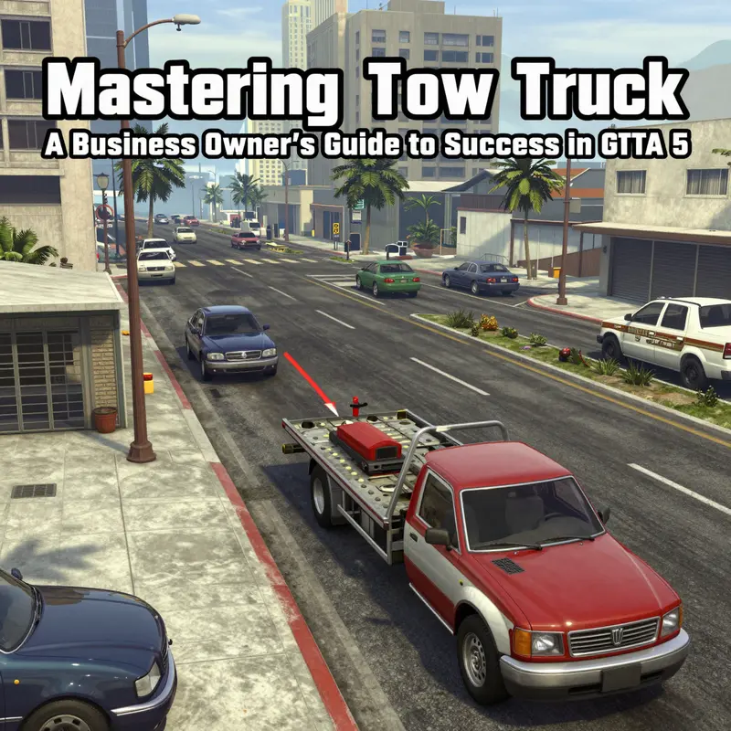 A tow truck in action, showcasing the detailed process of towing another vehicle in GTA 5.