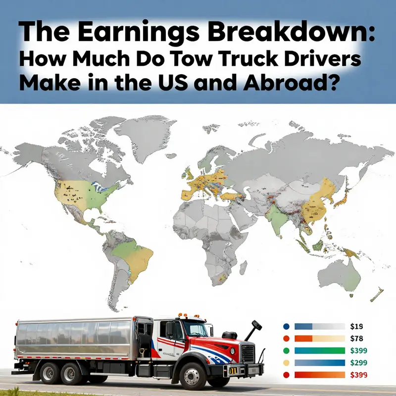 An infographic illustrating tow truck driver salaries across Canada.