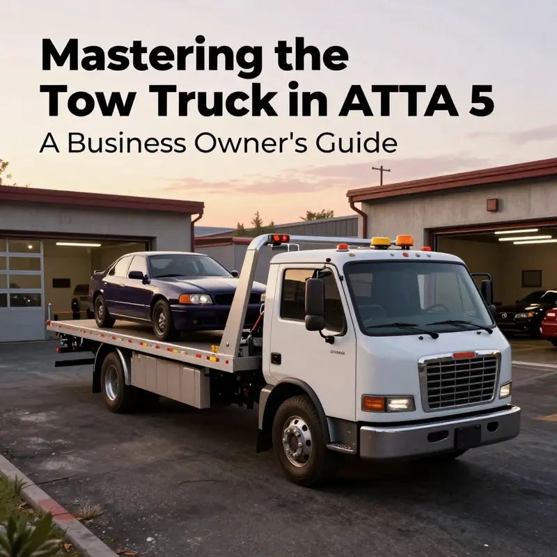 A tow truck in action, demonstrating vehicle recovery capabilities in GTA 5.