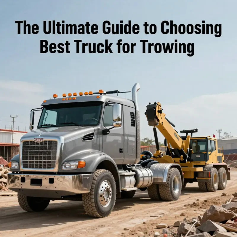 A heavy-duty truck demonstrating its towing power by pulling heavy machinery.