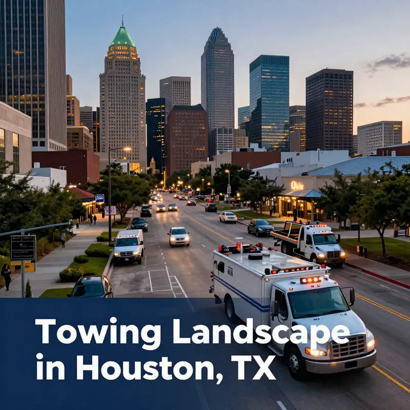 The vibrant streets of Houston showcasing the essential towing services available day and night.