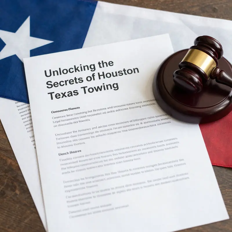 A towing vehicle ready to assist in the vibrant city of Houston.