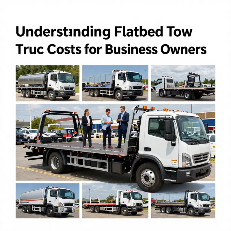 Visual representation of diverse flatbed tow trucks categorized by size and price.