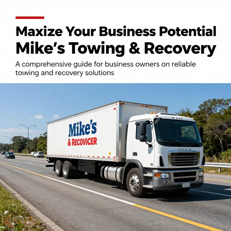 Mike's Towing & Recovery truck in action on the highway, representing dedicated towing services.