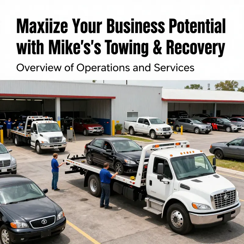 Mike’s Towing and Recovery service facility showcasing diversified operations.