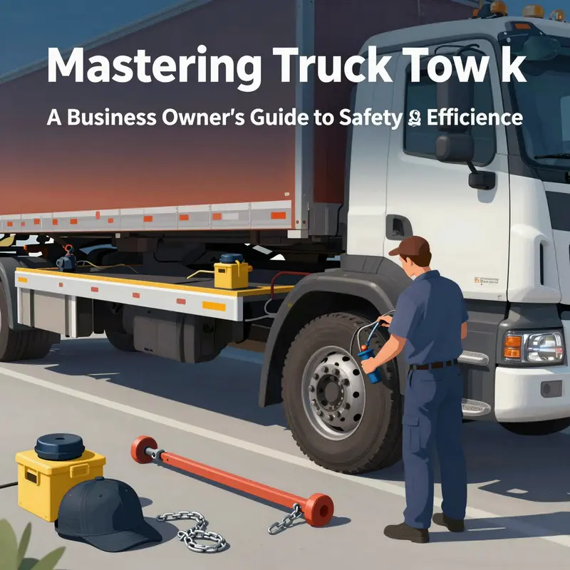 Business owner performing essential checks on the towing vehicle and truck before towing.