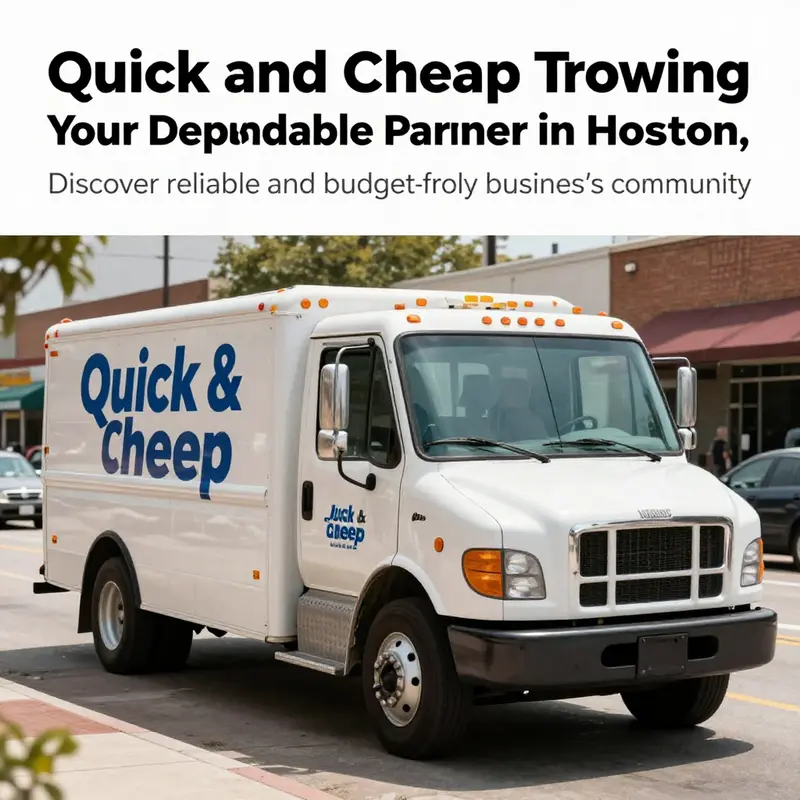 A Quick & Cheap Towing truck displayed on a busy street in Houston, illustrative of their service offerings.