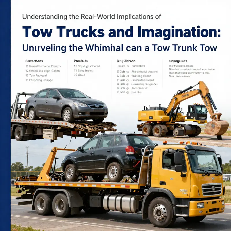 A playful representation of the exaggerated towing scenarios from the book, highlighting the imaginative elements of children’s literature.