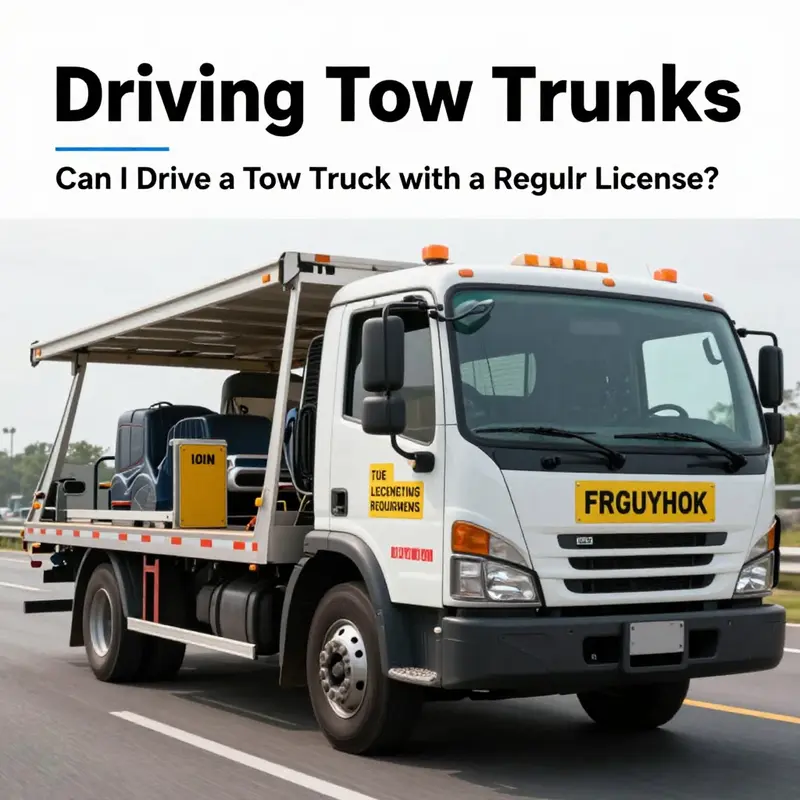 Understanding regulations at a glance: A tow truck in operation on a city highway.