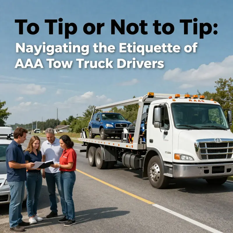 A AAA tow truck assisting a vehicle in distress on the roadside, demonstrating effective service and customer satisfaction.