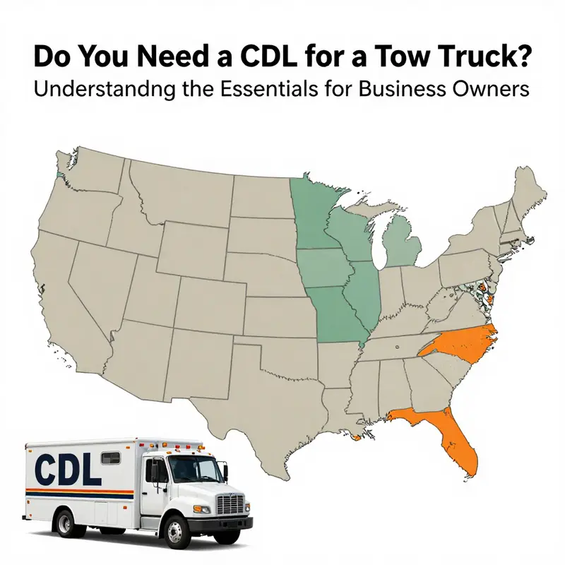 A tow truck illustrating the need for CDL requirements in towing operations.