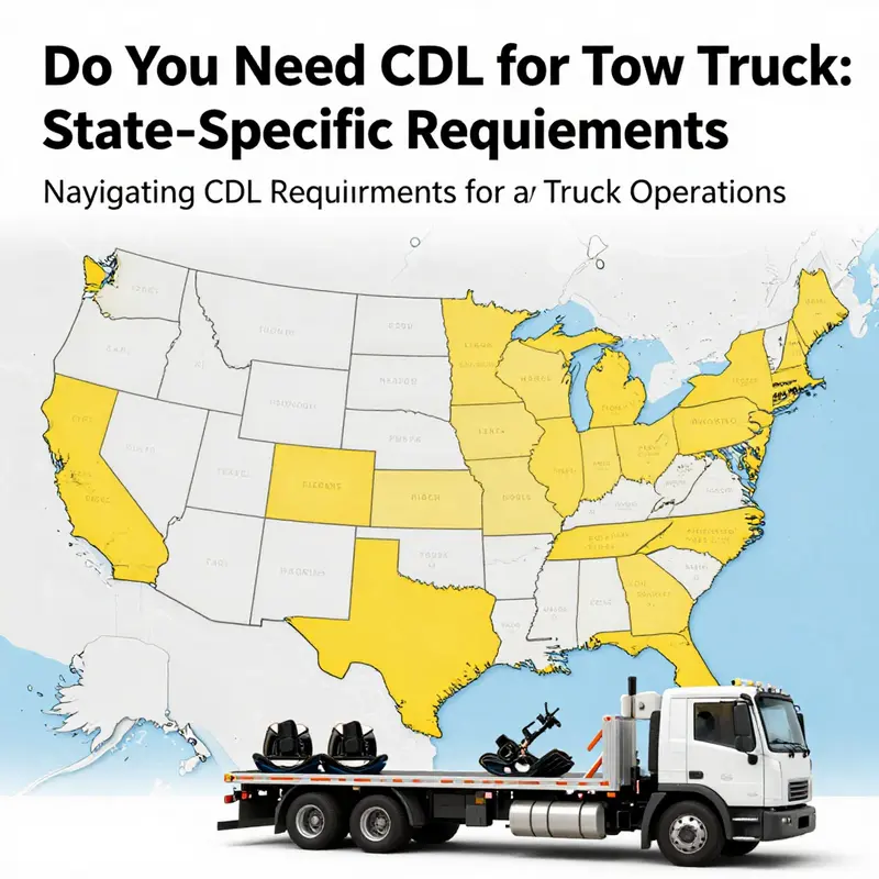 Tow trucks of varying sizes reflecting federal requirements for CDL.