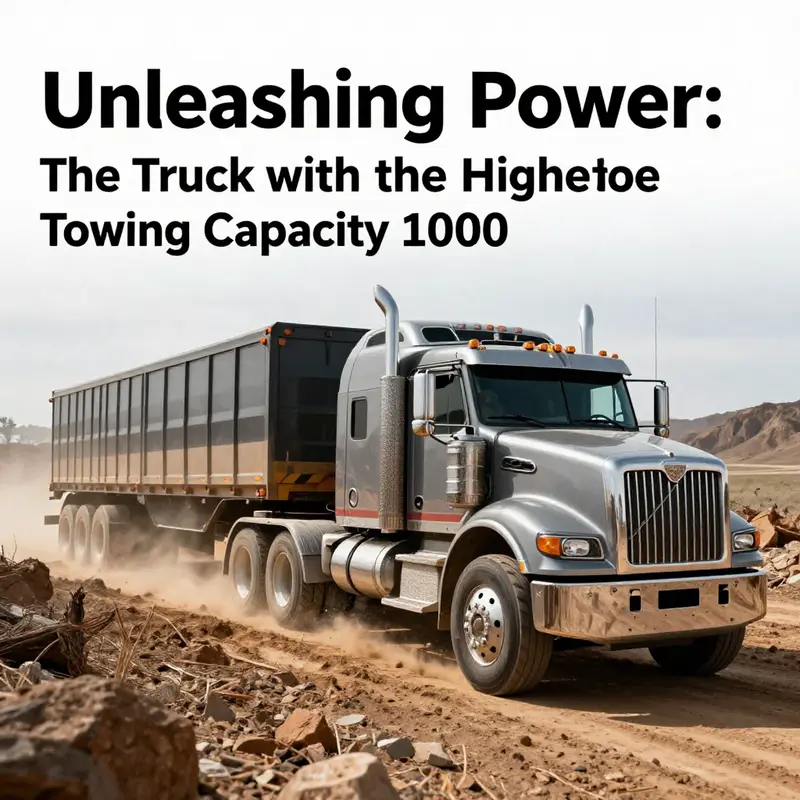 A Sterling 1000 truck towing a large trailer through a rugged landscape.