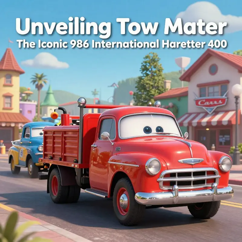 The classic design of the 1956 International Harvester 400, immortalized in Tow Mater.