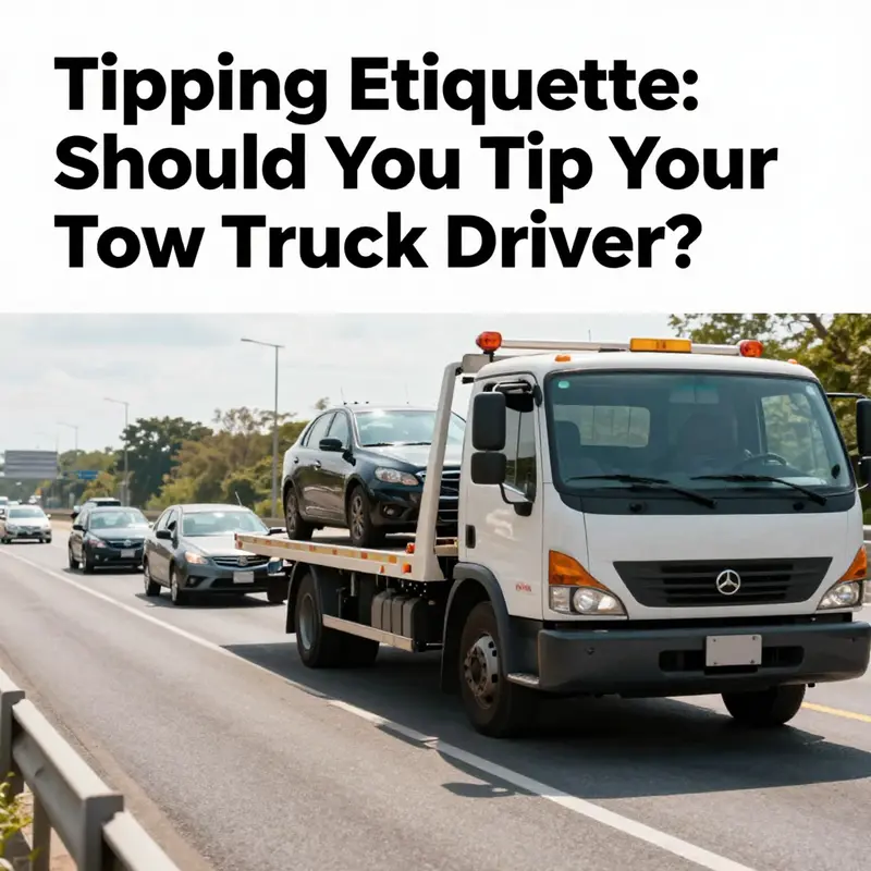 Tow truck providing roadside assistance to a stranded driver.