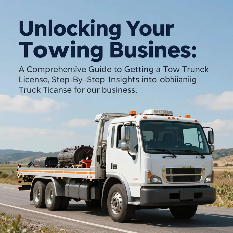 A tow truck driving on a landscape road, representing the growth potential in the towing industry.