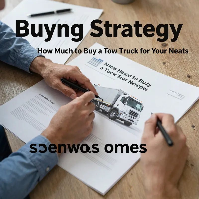 Infographic detailing cost factors in purchasing a tow truck.