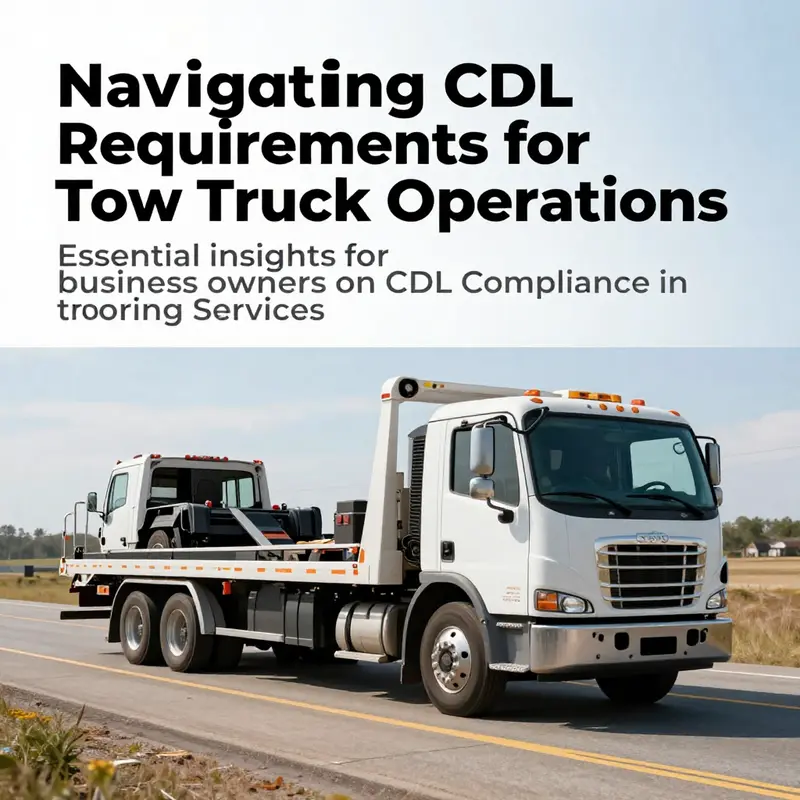 A tow truck on the road, representing compliance and regulatory awareness in the towing industry.