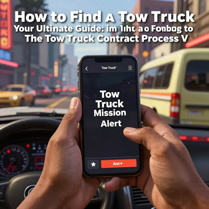 Navigating the contract process to access a Tow Truck in GTA V.