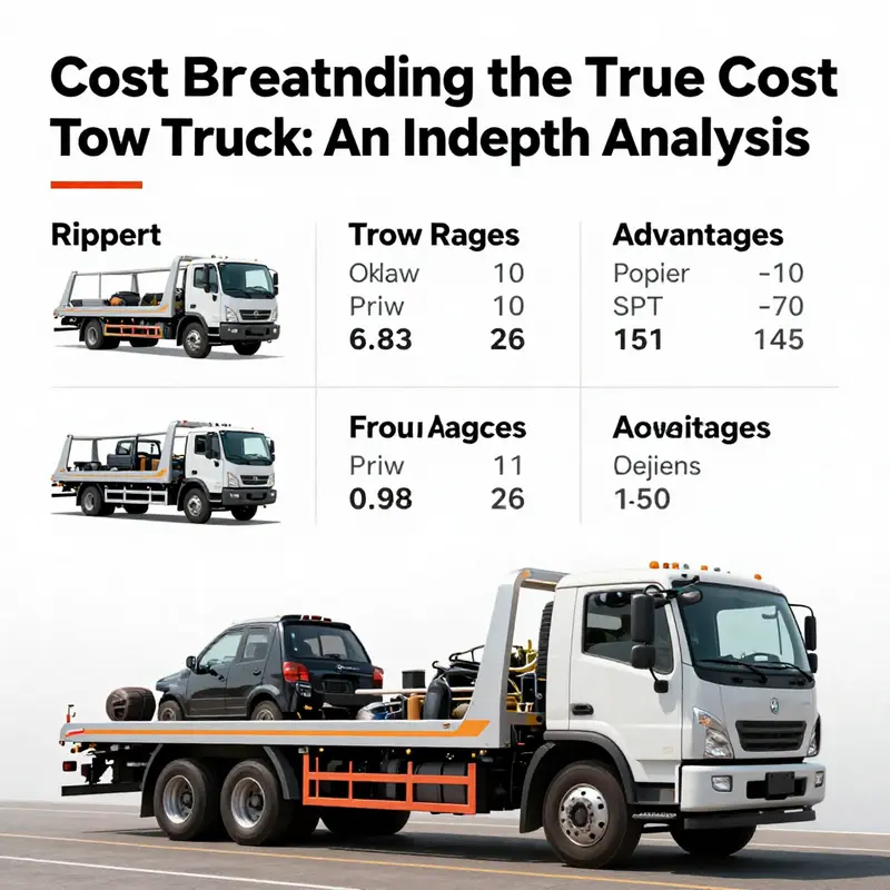 Infographic illustrating the cost breakdown for various types of tow trucks.